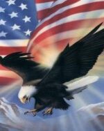 Patriot eagle and U.S. flag