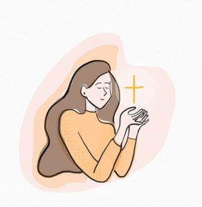 Woman persevering in praying