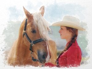 Cowgirl with her horse
