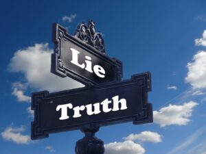 Truth and Lie Sign